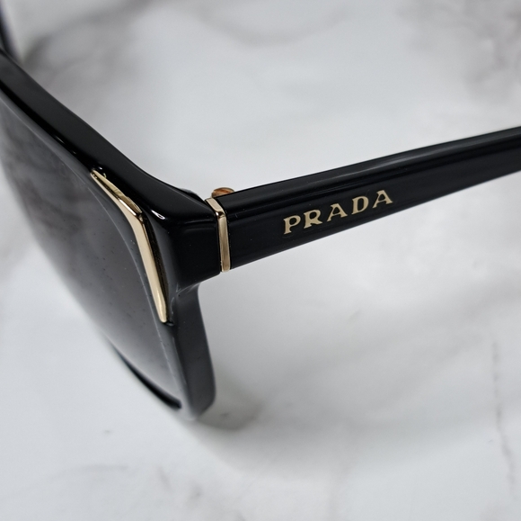 Prada Black Cat Eye SPR 01OSA Acetate Sunglasses - Picture 5 of 9